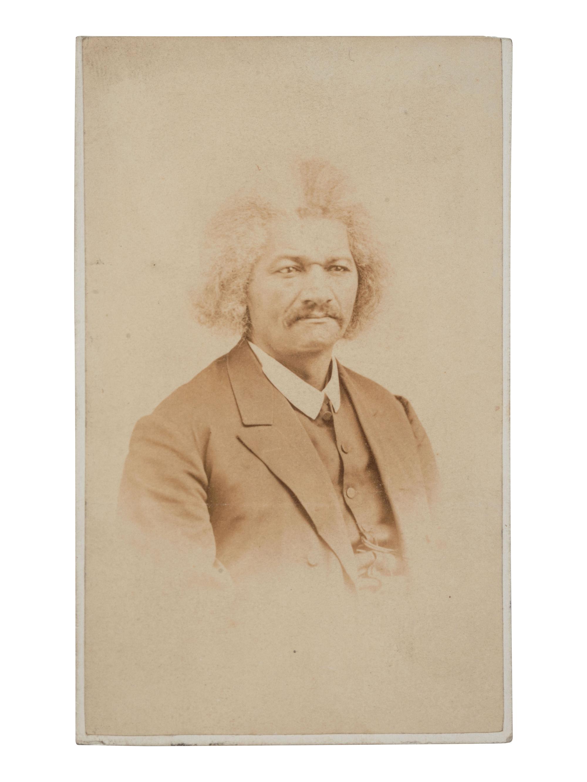 [DOUGLASS, Frederick (1818-1895)]. ROBERTS, J.B., photographer. CDV of Frederick Douglass. Rochester, NY, ca 1867.