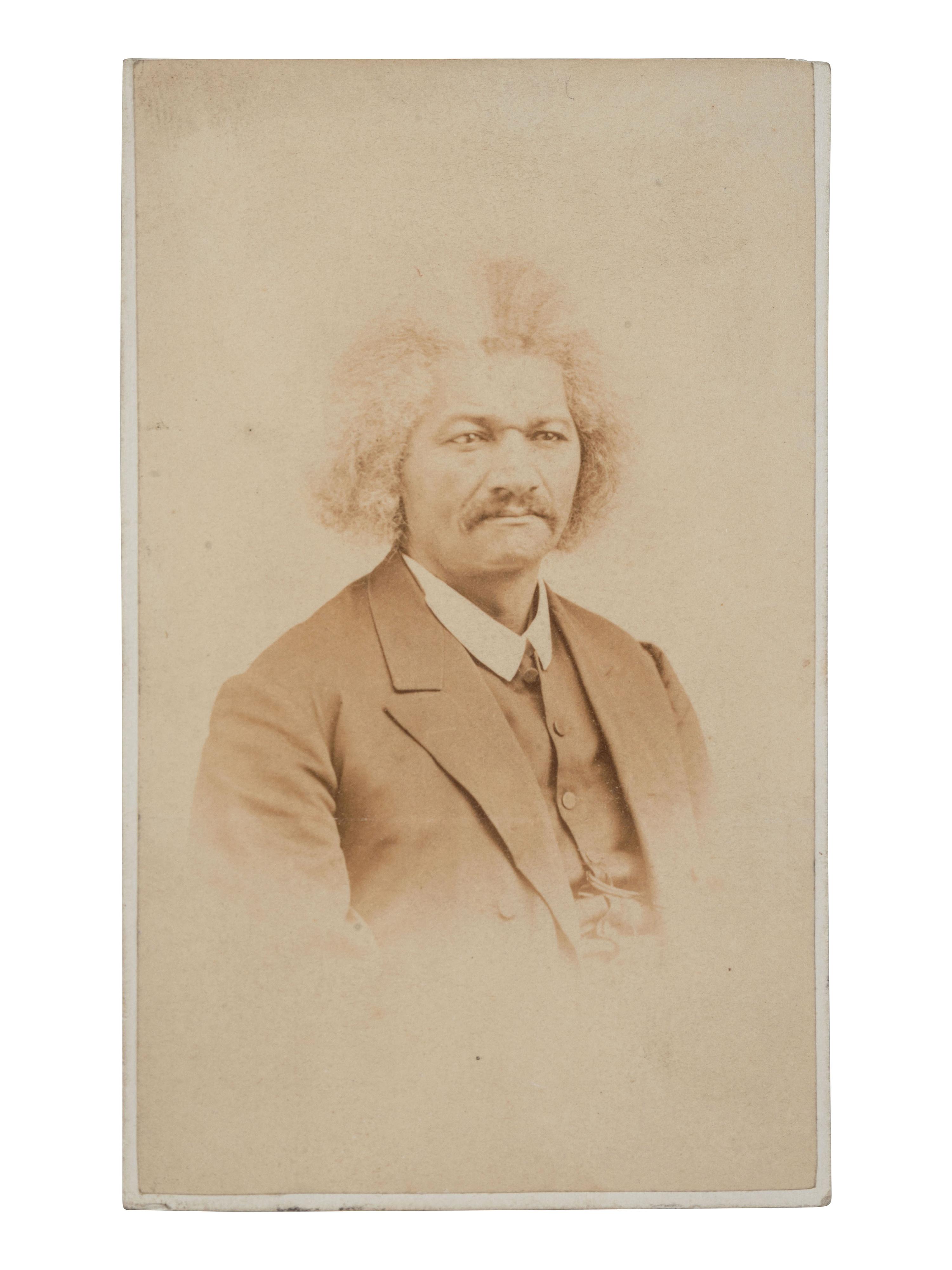 [DOUGLASS, Frederick (1818-1895)]. ROBERTS, J.B., photographer. CDV of Frederick Douglass. Rochester, NY, ca 1867.