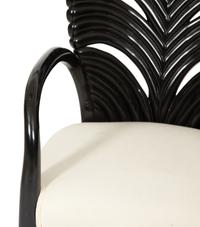 A Venetian Grotto Style Carved Black Lacquered Armchair
