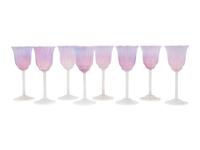 A Set of Eight Tiffany Studios Favrille Glass Goblets