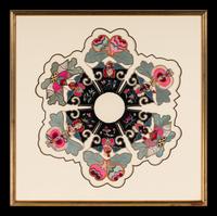 Three Chinese Embroidered Silk Collars, Qing Dynasty 清 云肩一組三件