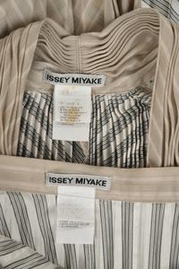 Two Issey Miyake Ensembles: One Two-Piece Pleated Ensemble and One Printed Dress
