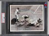 An Original 1953 Jackie Robinson Out At Home Type One United Press News Photograph (PSA)