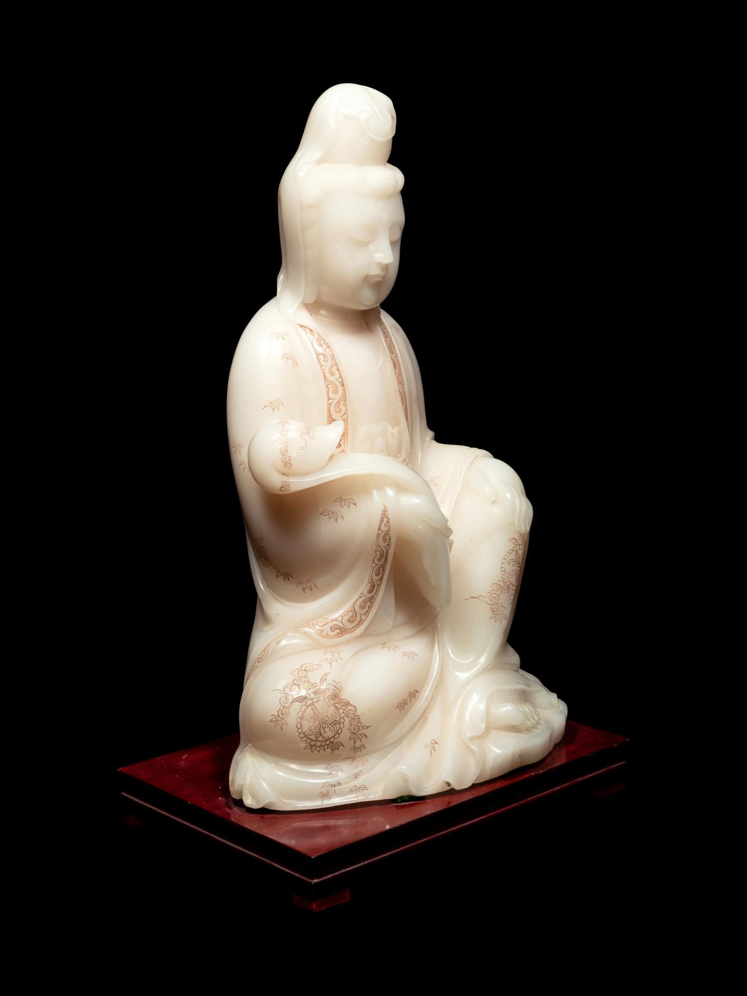 Five Chinese Carved Hardstone Figures of Immortals