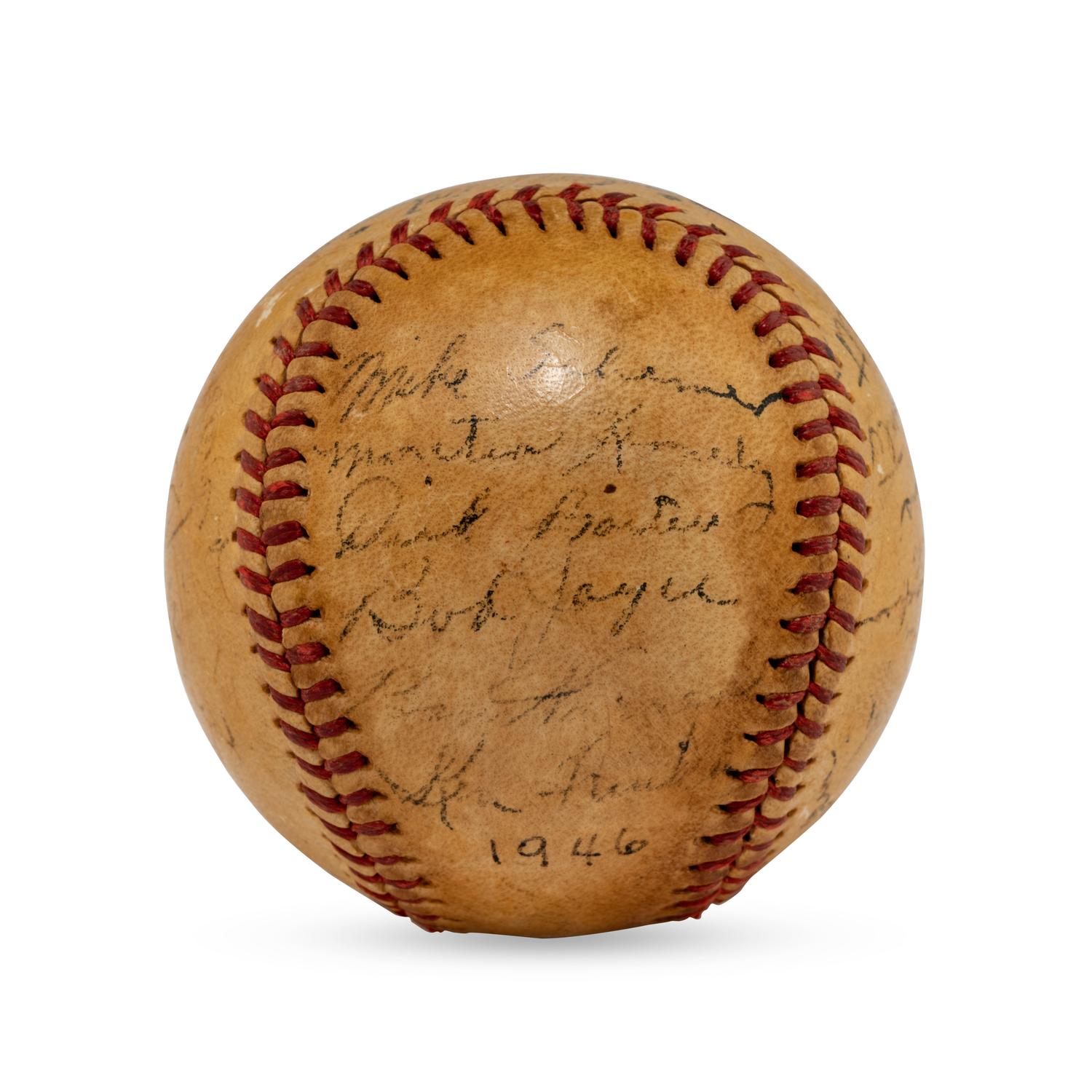 A 1946 New York Giants Team Signed Baseball Featuring Johnny Mize and Ernie Lombardi (JSA Letter of Authenticity),