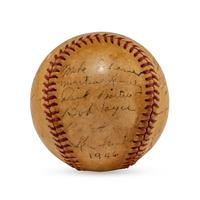 A 1946 New York Giants Team Signed Baseball Featuring Johnny Mize and Ernie Lombardi (JSA Letter of Authenticity),