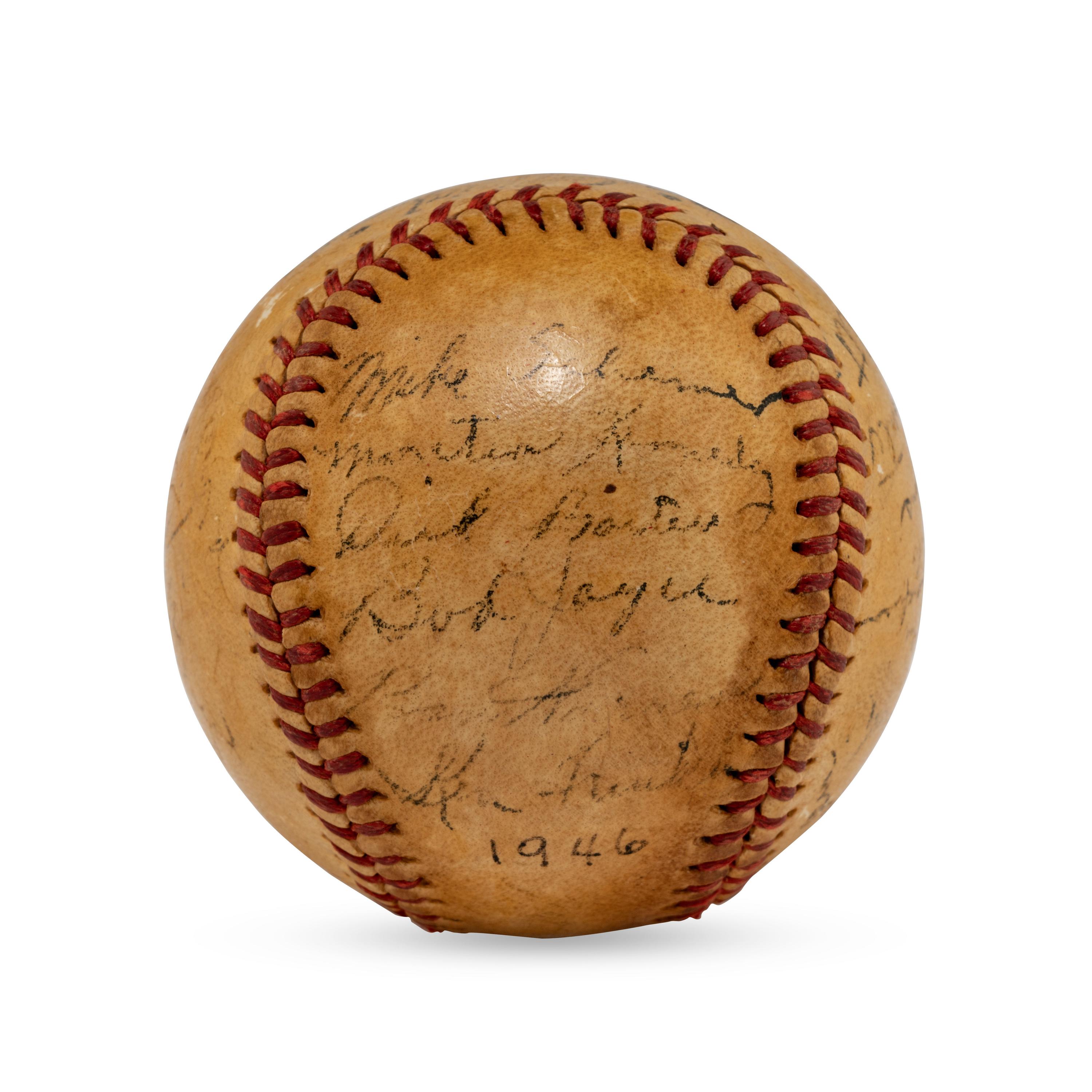 A 1946 New York Giants Team Signed Baseball Featuring Johnny Mize and Ernie Lombardi (JSA Letter of Authenticity),