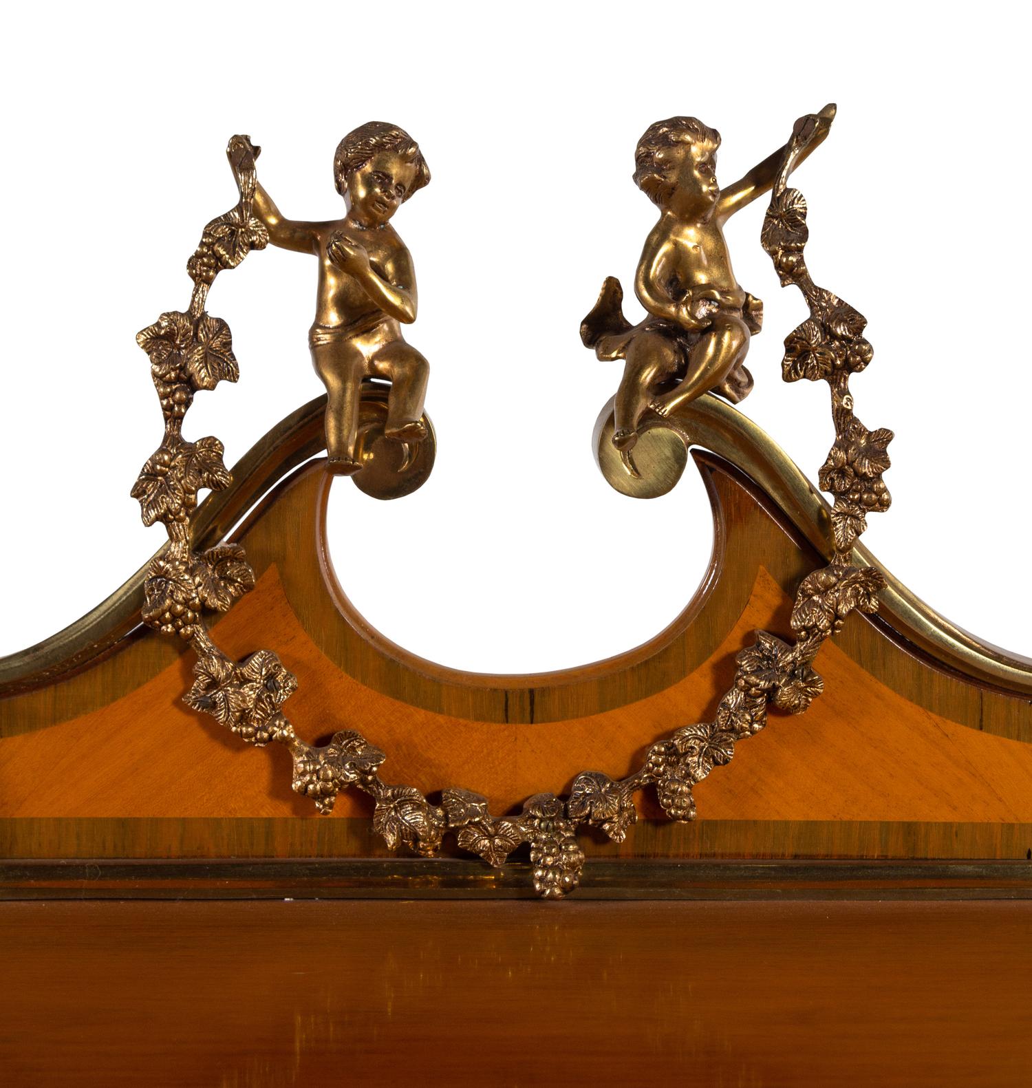 A Louis XV Style Gilt Metal Mounted Marquetry Bureau à Cylindre