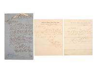 [ENSLAVEMENT & ABOLITION]. A suite of 5 documents related to the "destitute condition" of freedmen taking refuge mostly on the Sea Islands of South Carolina, 1865.