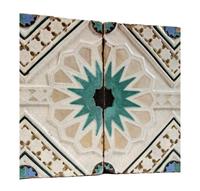 Four Moorish Revival Glazed Polychrome Terra Cotta Panels