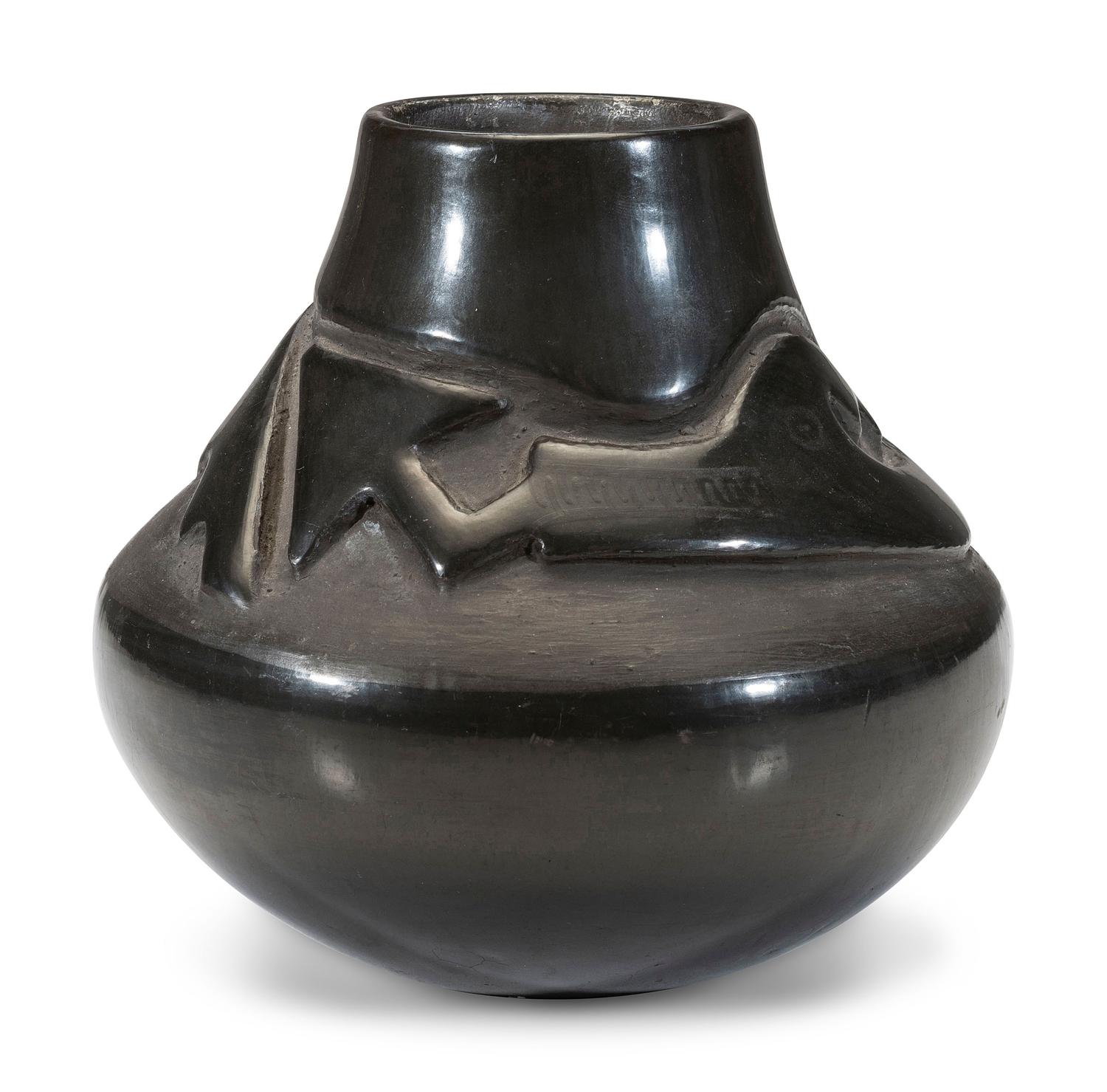 Carved Blackware Jar