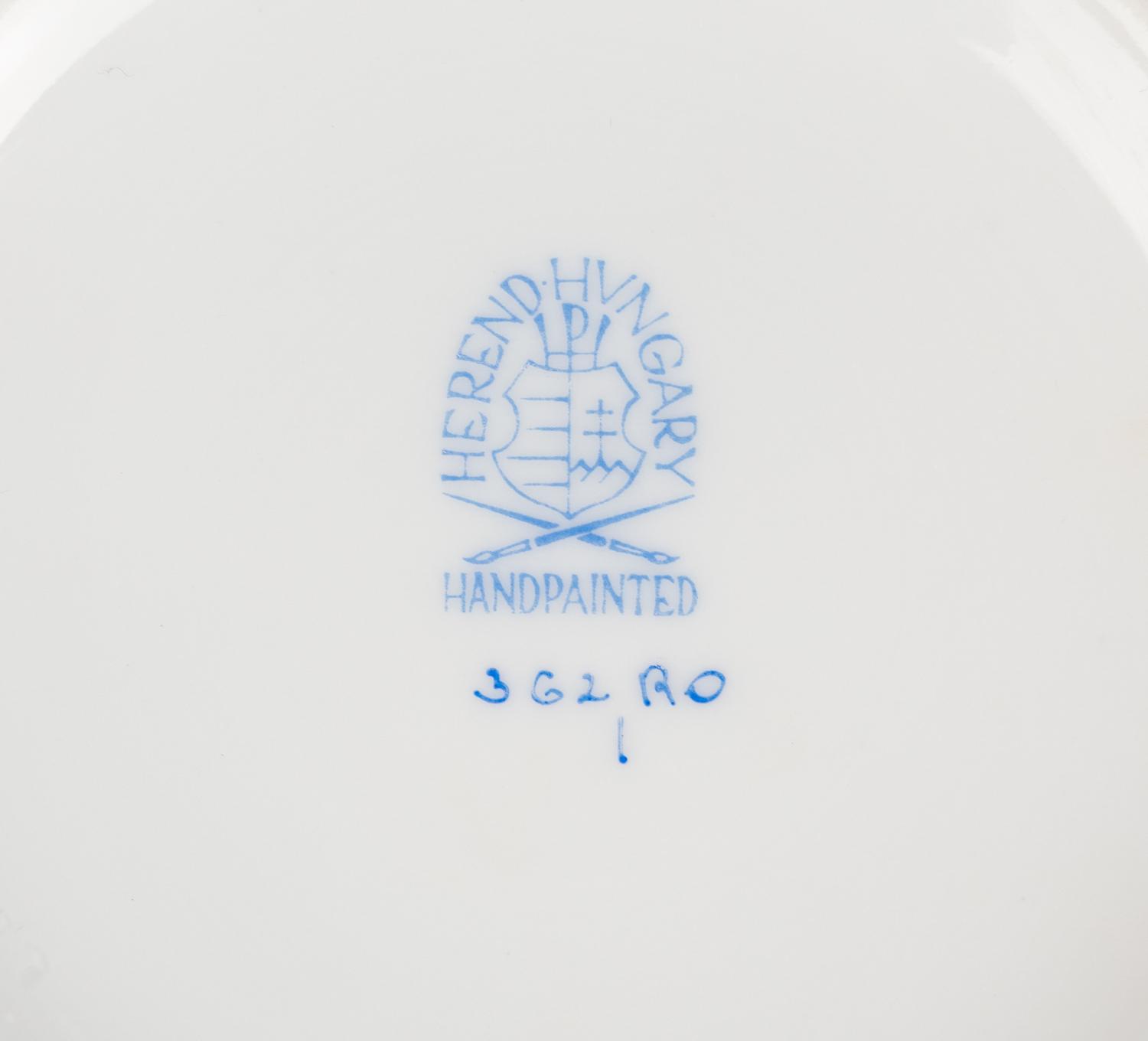 A Collection of Herend Rothschild Bird Porcelain Table Articles