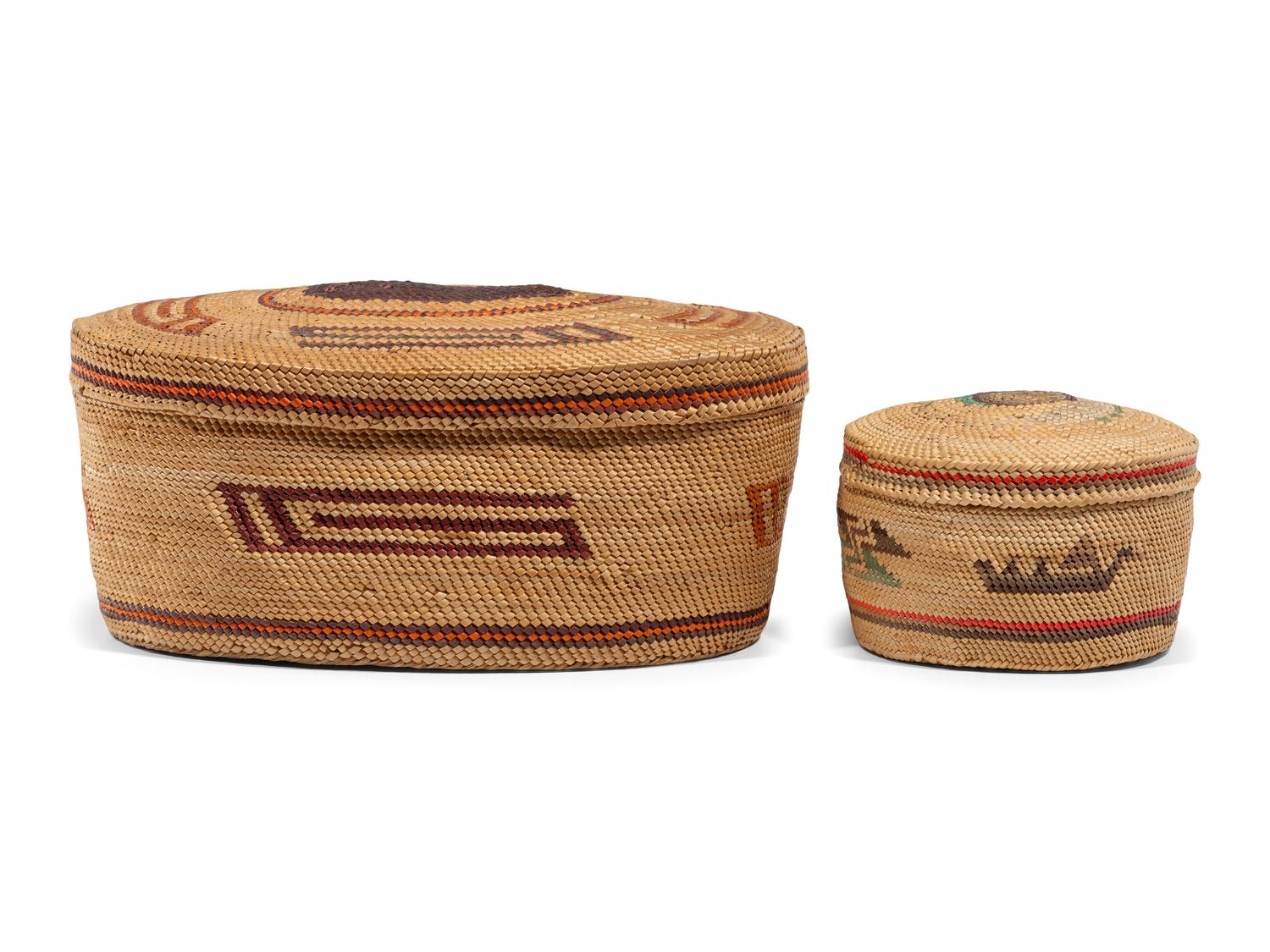 Nuu-chah-nulth / Makah Lidded Trinket Baskets