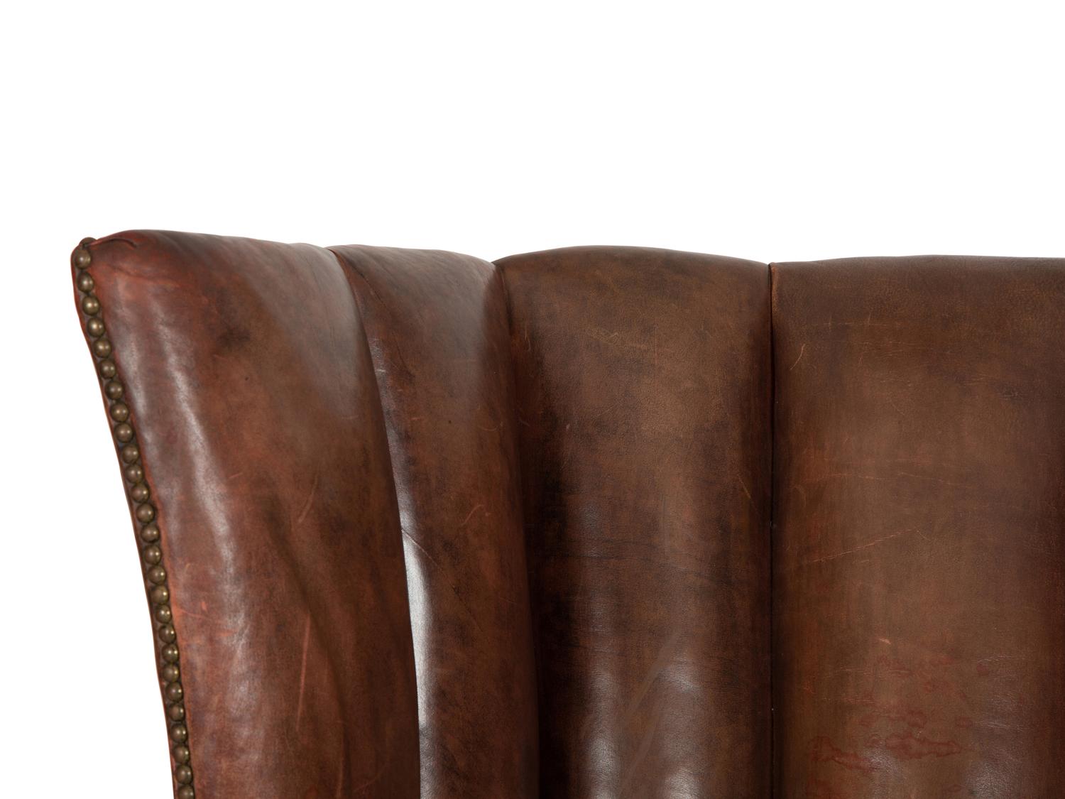 A George III Style Pleather Upholstered Wing Chair