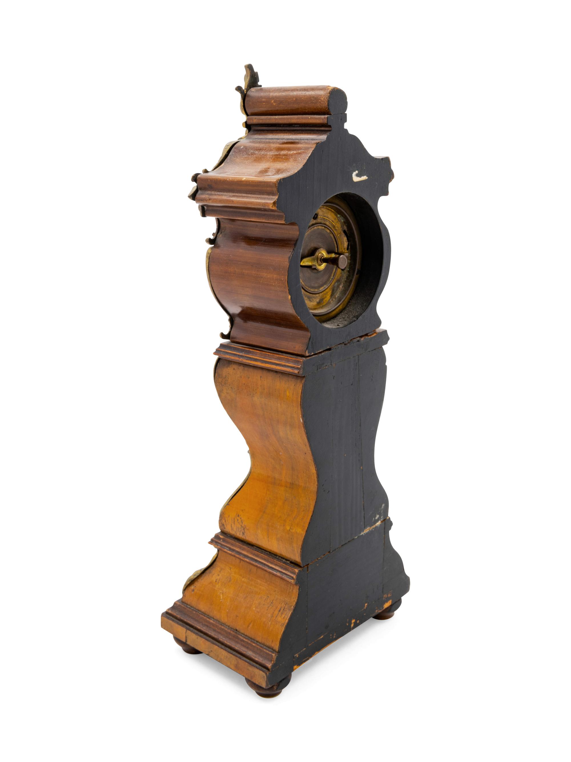 A Diminutive Louis XV Style Gilt Metal Mounted Case Clock