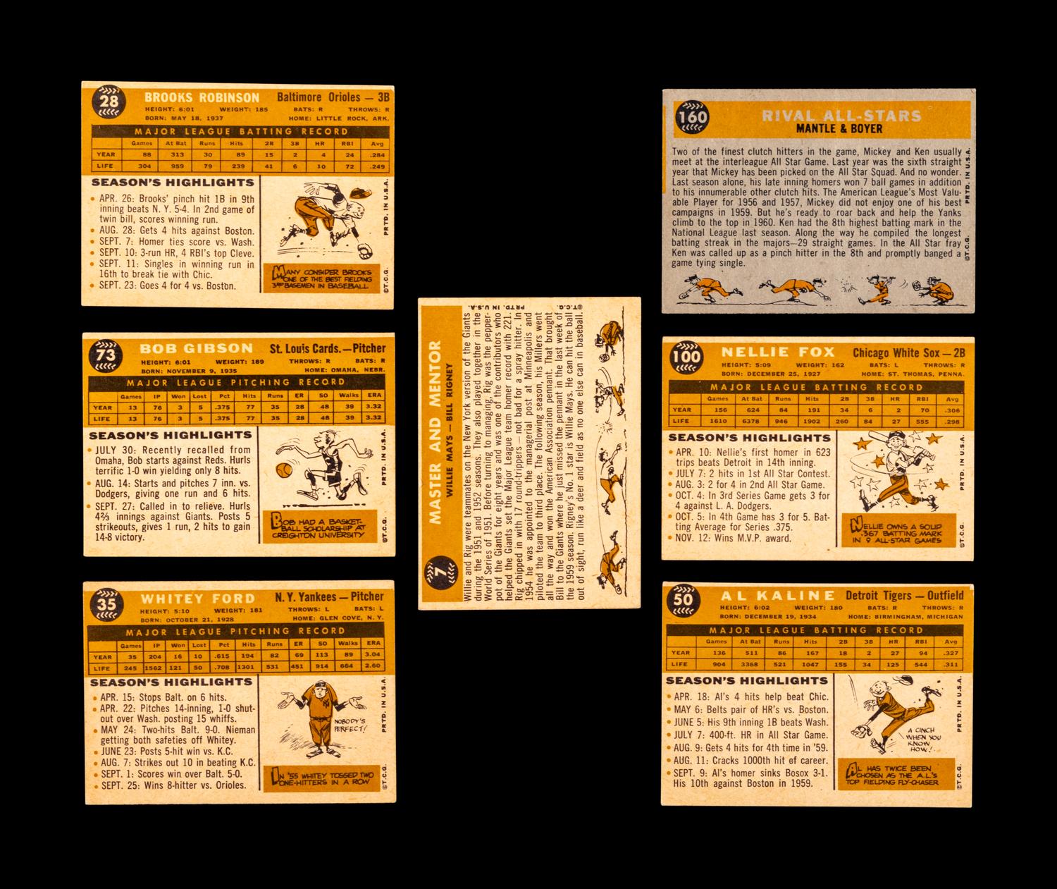 A Group of 224 Assorted 1959 and 1960 Topps Baseball Cards,