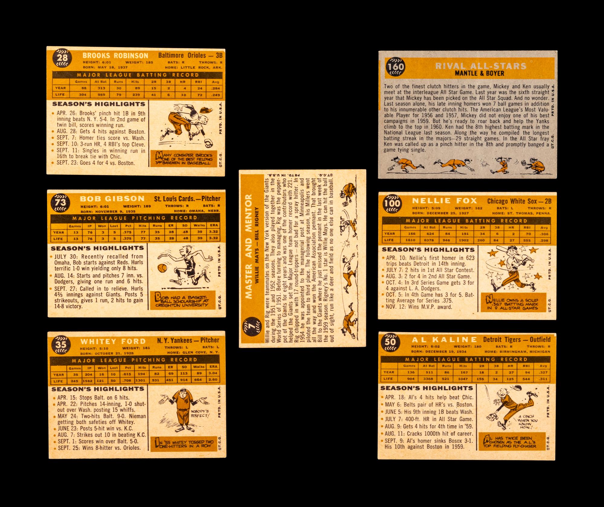 A Group of 224 Assorted 1959 and 1960 Topps Baseball Cards,