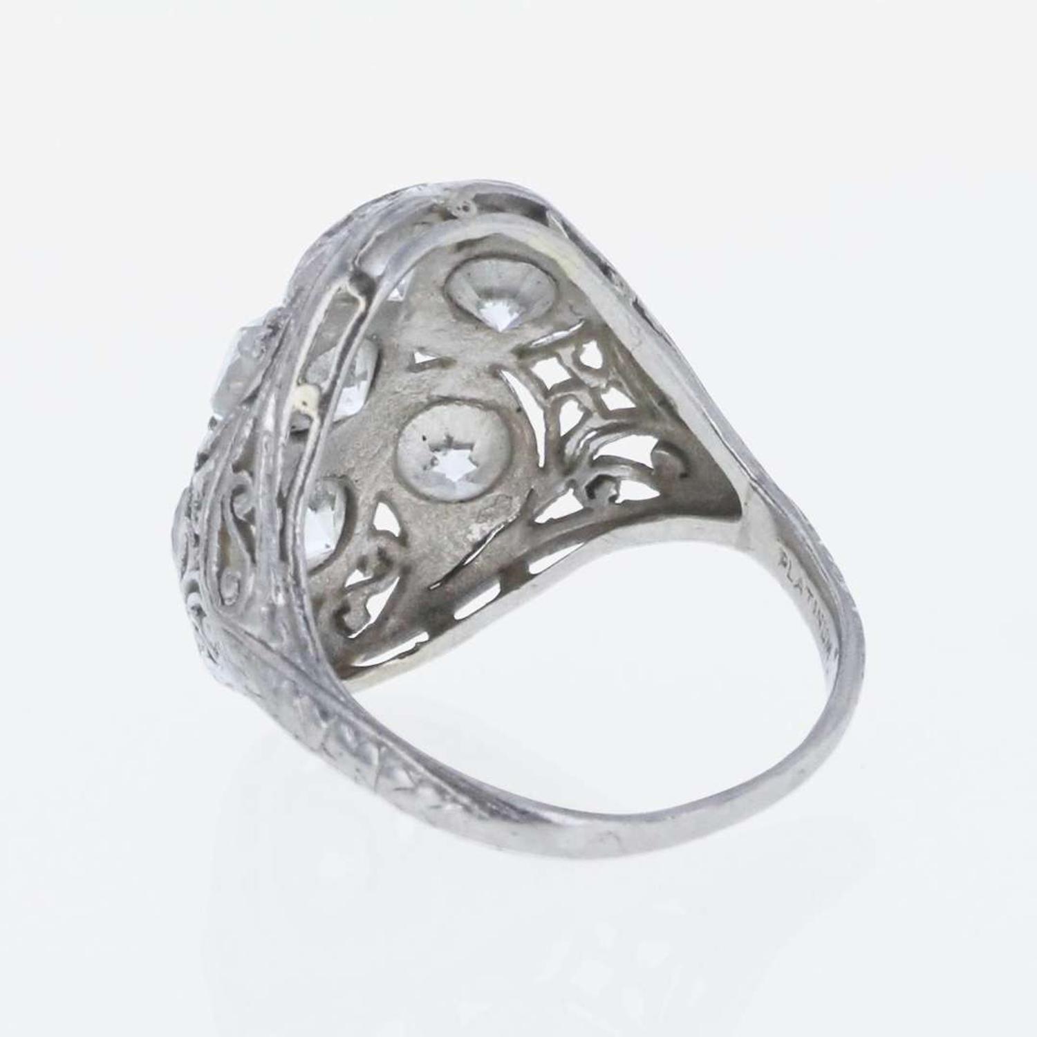 An Art Deco Platinum and Diamond Ring