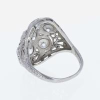 An Art Deco Platinum and Diamond Ring