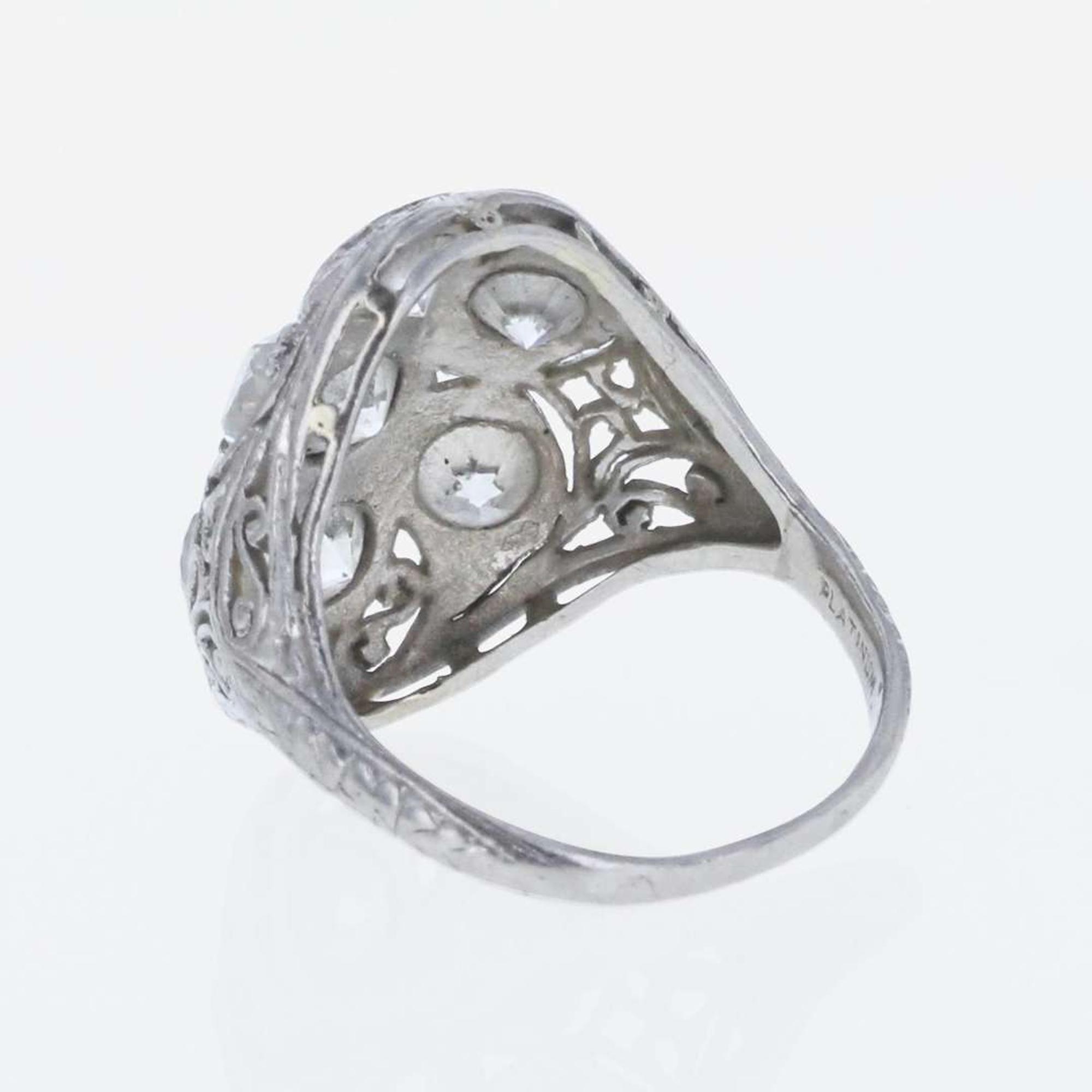 An Art Deco Platinum and Diamond Ring