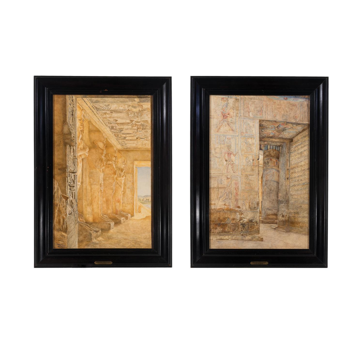 Two Sketches of Abou Simbel Temple, Egypt
