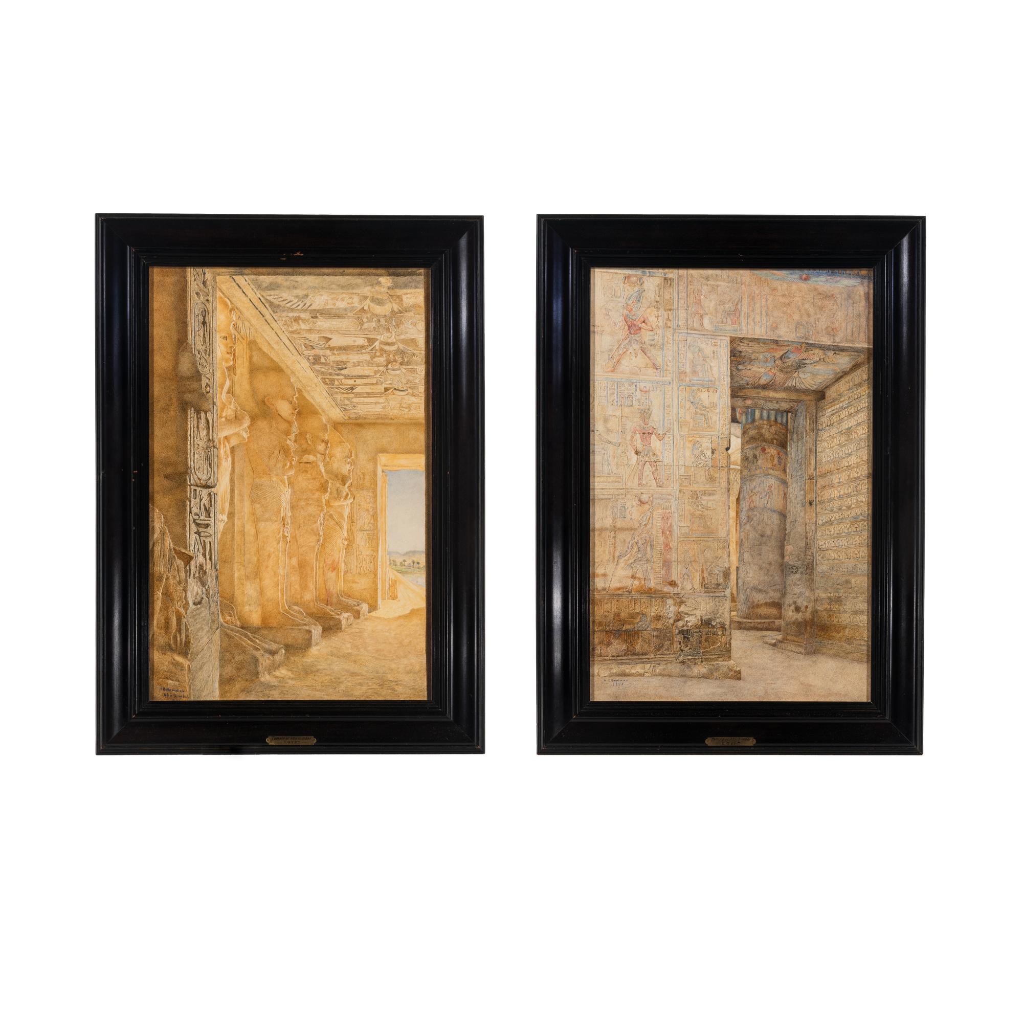 Two Sketches of Abou Simbel Temple, Egypt