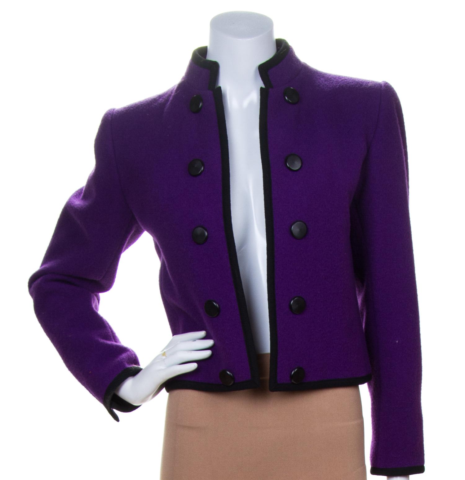An Yves Saint Laurent Purple Wool Jacket, Size 38.