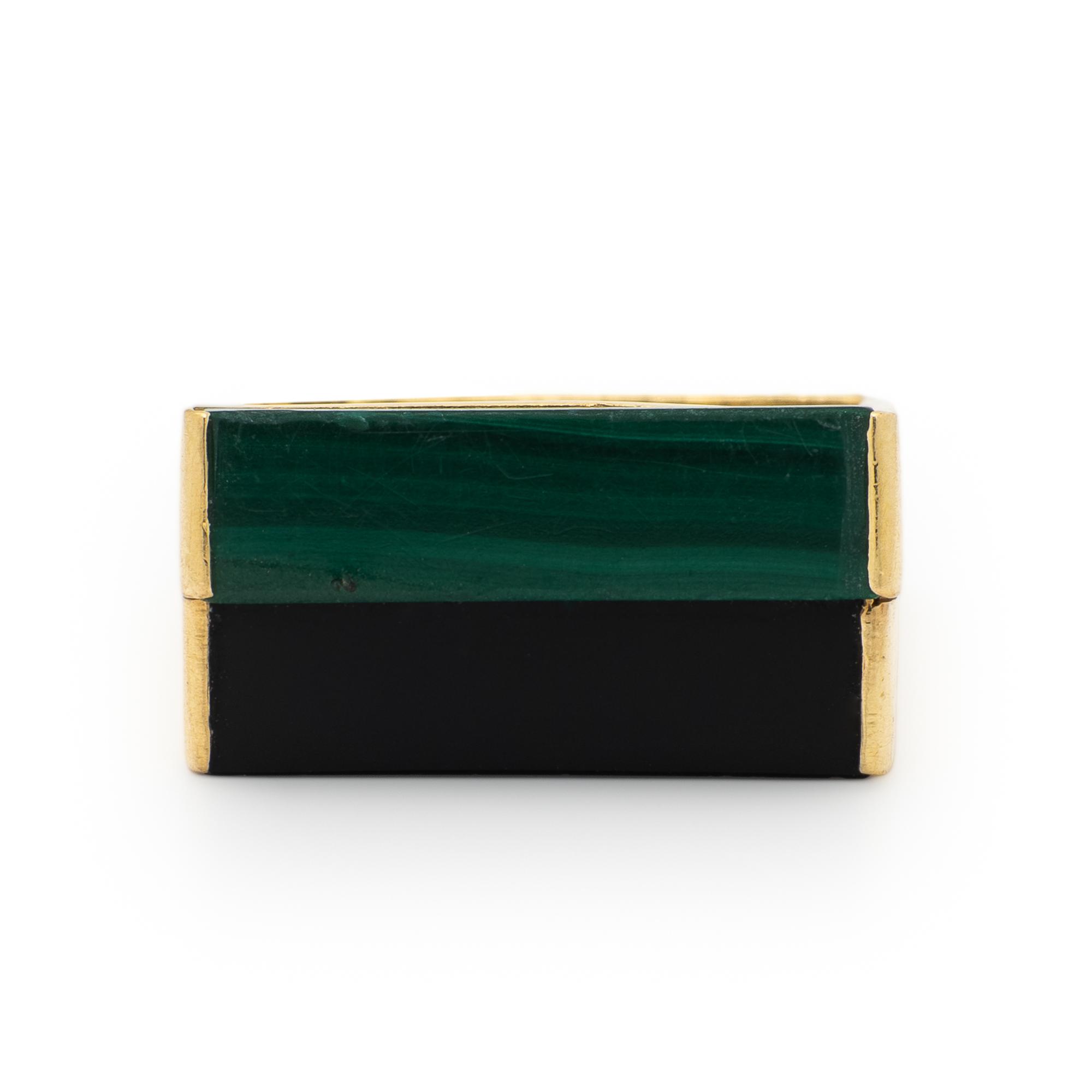 Onyx and Malachite Ring