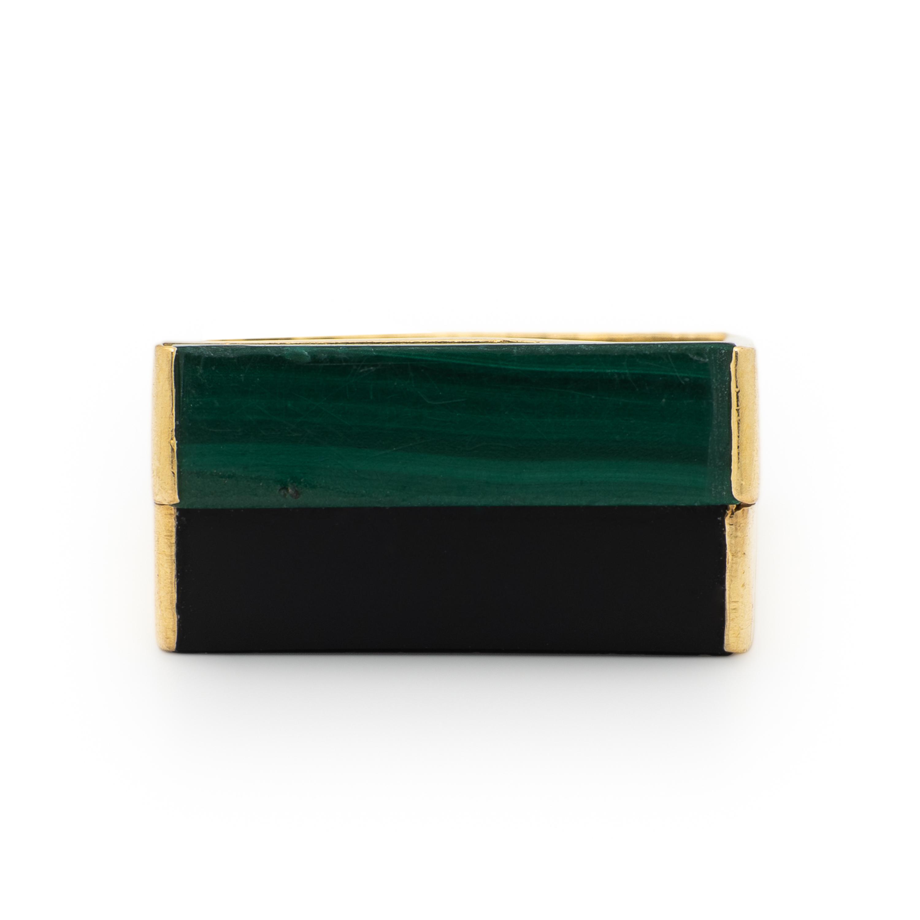 Onyx and Malachite Ring