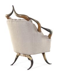 A Victorian Barrel-Back Horn Chair