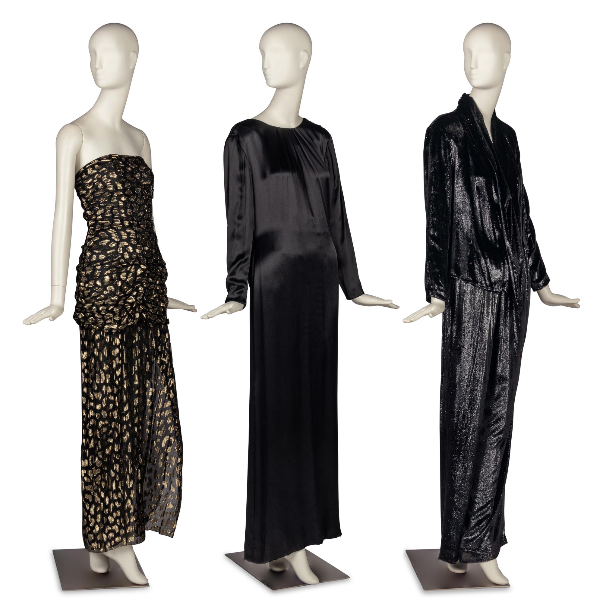 Three Designer Ensembles by Amen Wardy, Givenchy, and One Unlabeled, 1980s