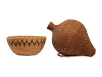 Washo Basket and Paiute Seed Jar