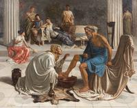 Circle of Edward John Poynter (British, 1836-1919) — Mother of Ulysses Recognizing Her Son