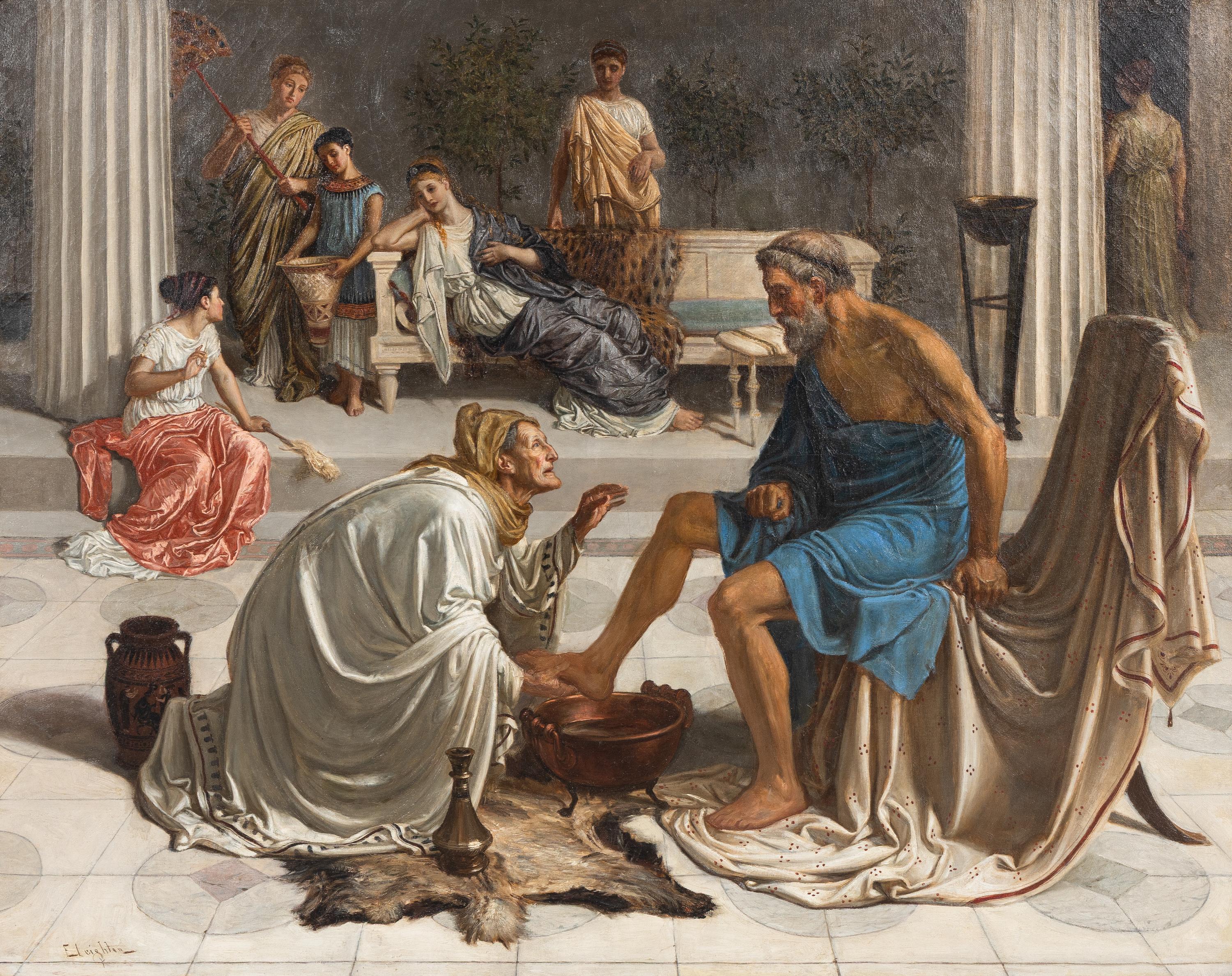 Circle of Edward John Poynter (British, 1836-1919) — Mother of Ulysses Recognizing Her Son