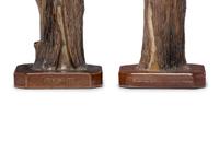 A Pair of G. W. Moore Glazed Sewer Tile Souvenir Lamp Bases