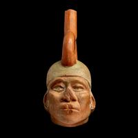 A Moche Stirrup Vessel in the Form of a Portrait Head