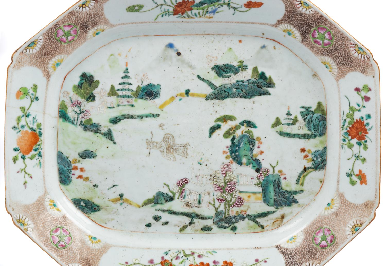 Two Chinese Export Porcelain Platters