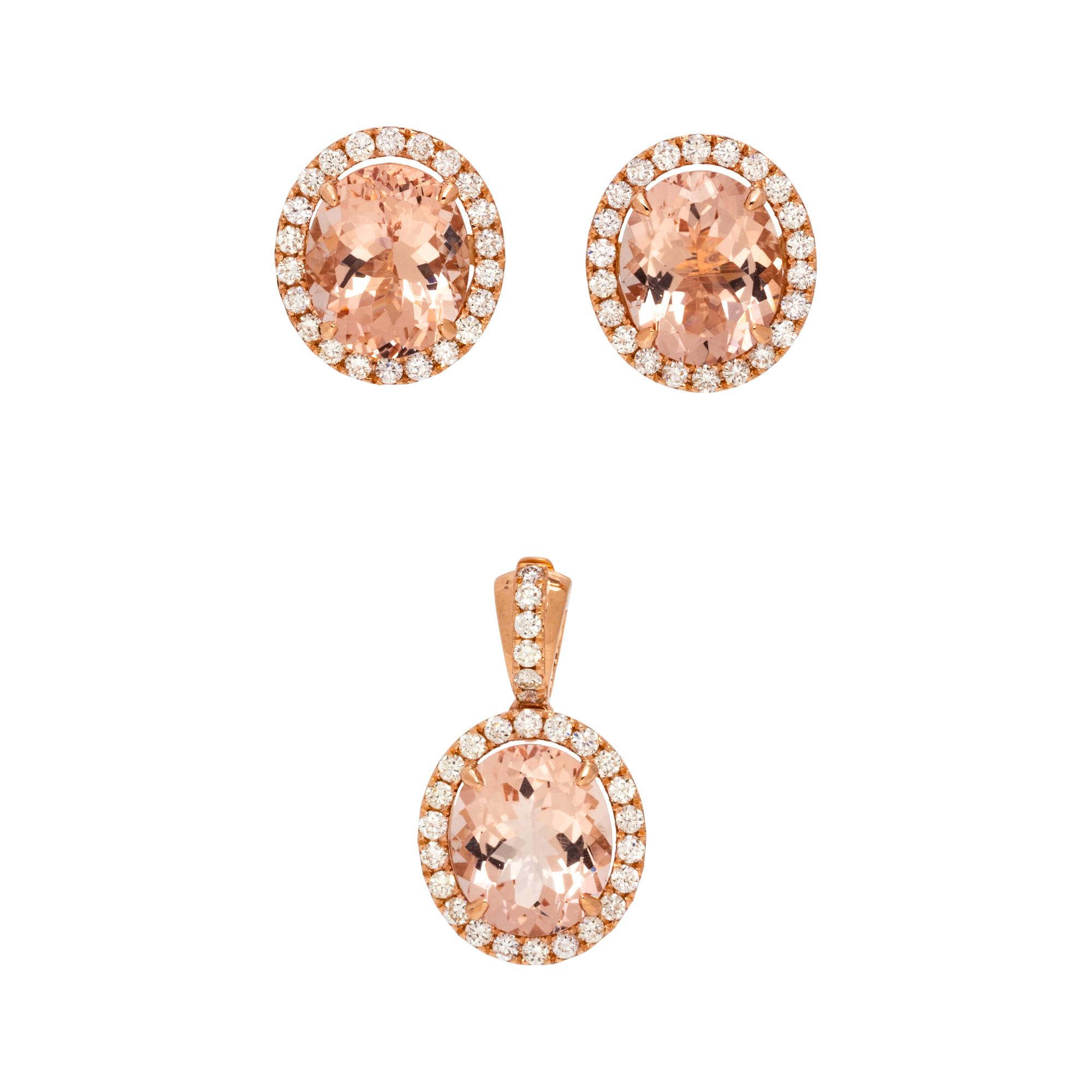 MORGANITE AND DIAMOND SET