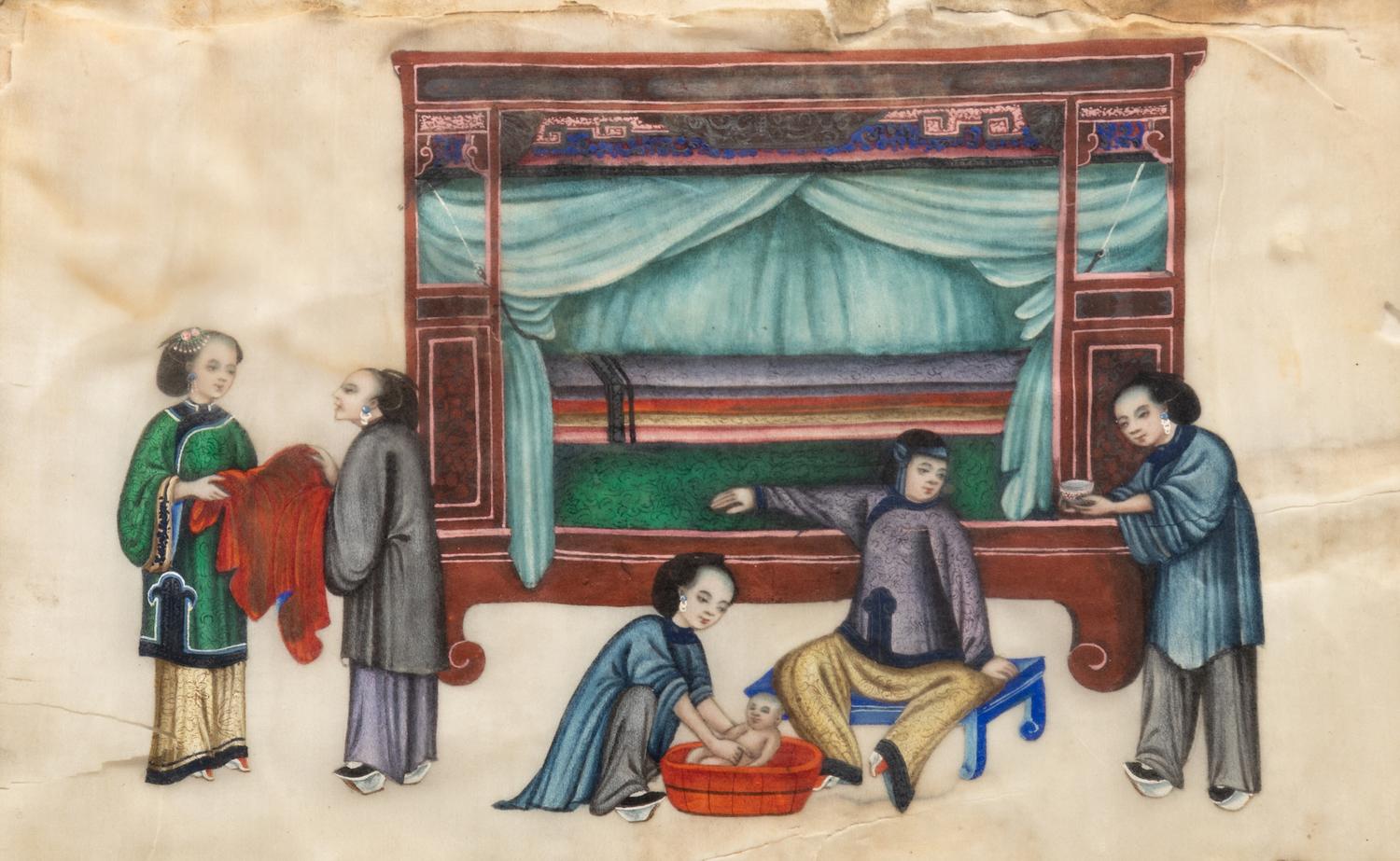 A Group of Twelve Chinese Export Pith Paintings