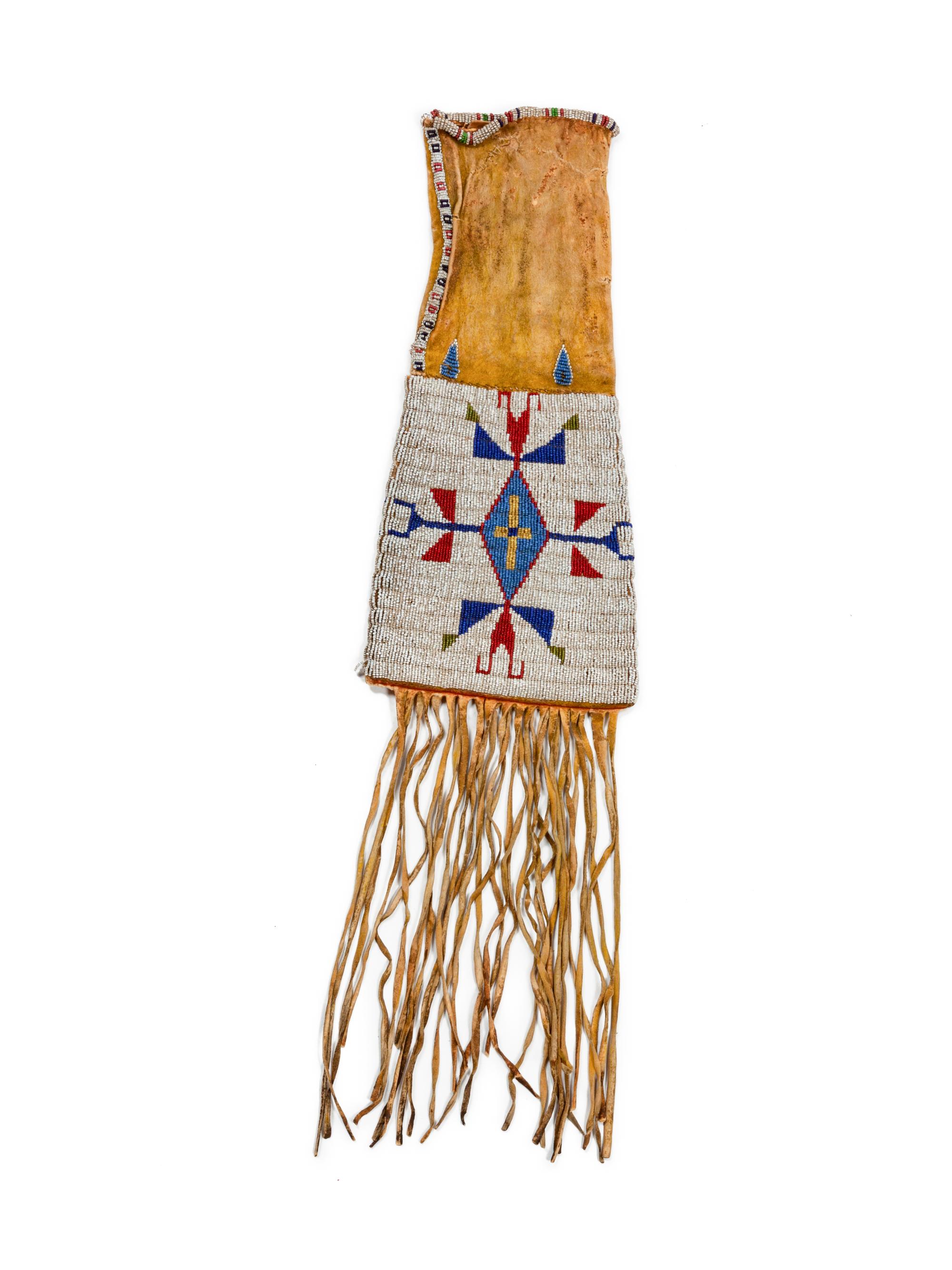 Sioux Beaded Hide Tobacco Bag