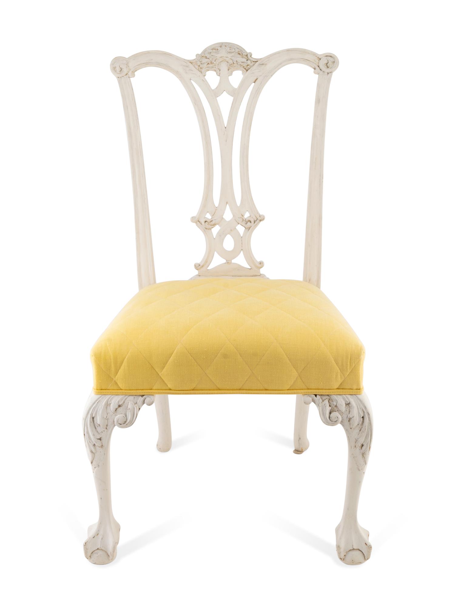 A Set of Six George III Style White-Painted Dining Chairs