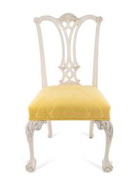 A Set of Six George III Style White-Painted Dining Chairs