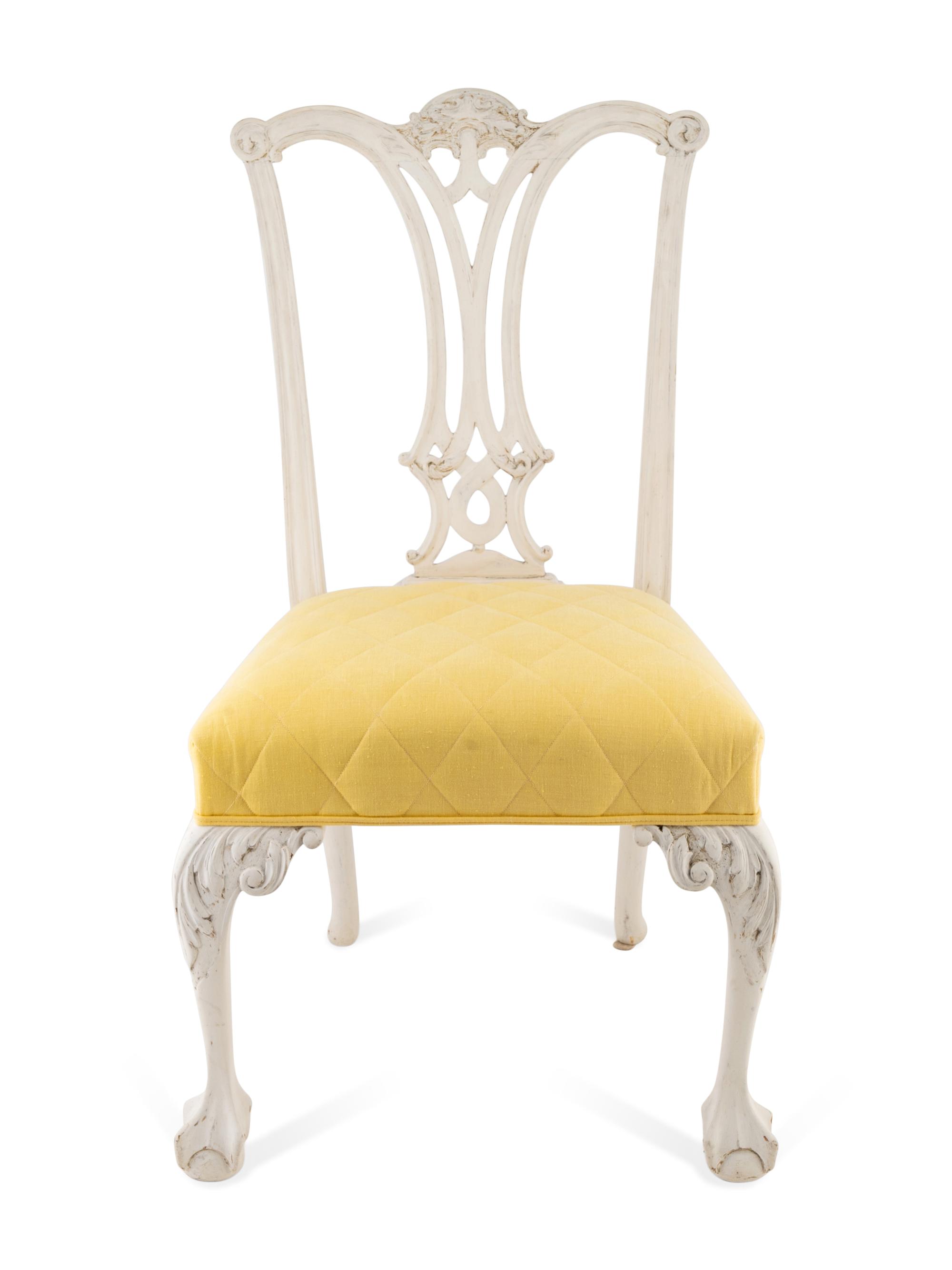 A Set of Six George III Style White-Painted Dining Chairs