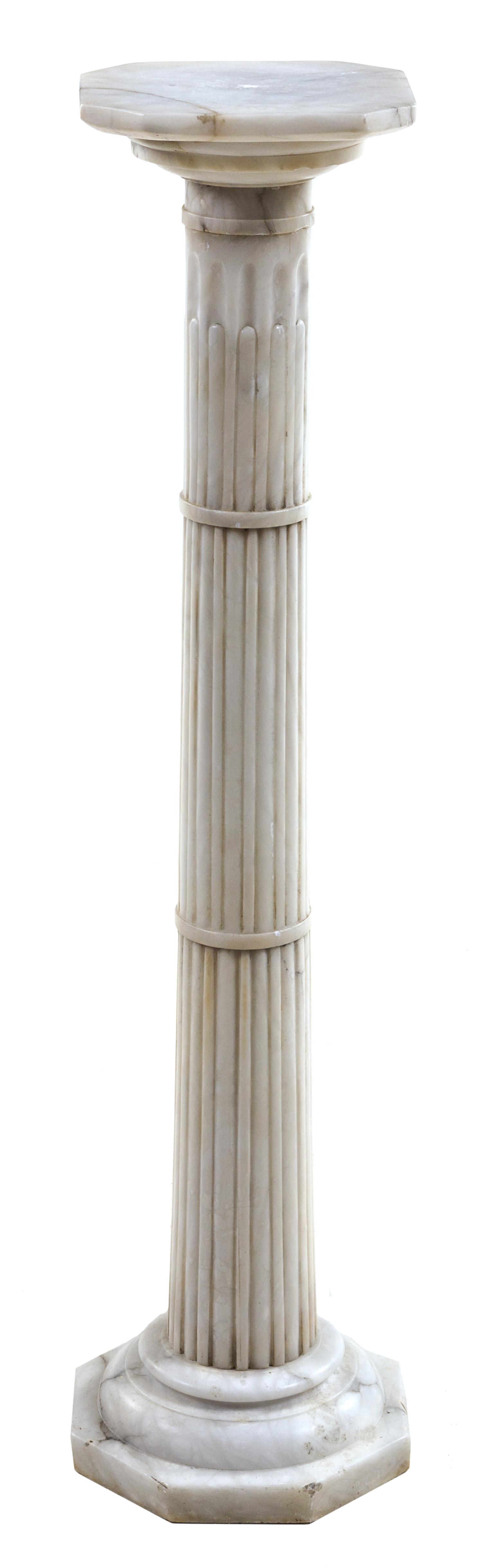 A Continental Gilt Metal Mounted Marble Pedestal Height 39 1/2 inches. — 19TH/20TH CENTURY