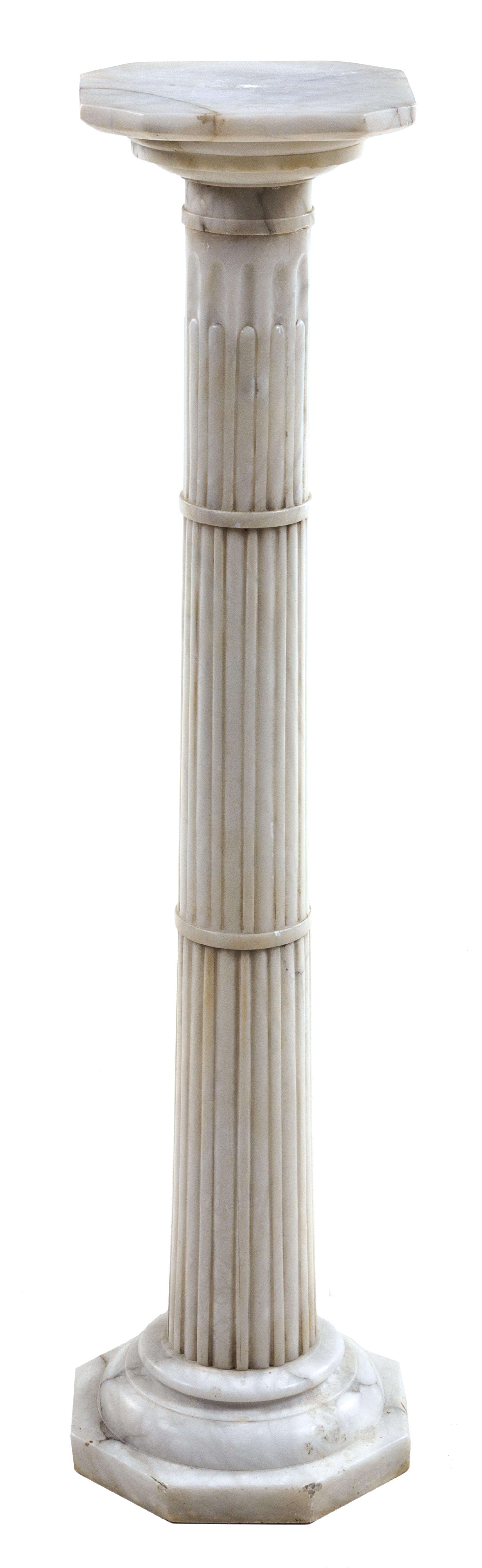 A Continental Gilt Metal Mounted Marble Pedestal Height 39 1/2 inches. — 19TH/20TH CENTURY