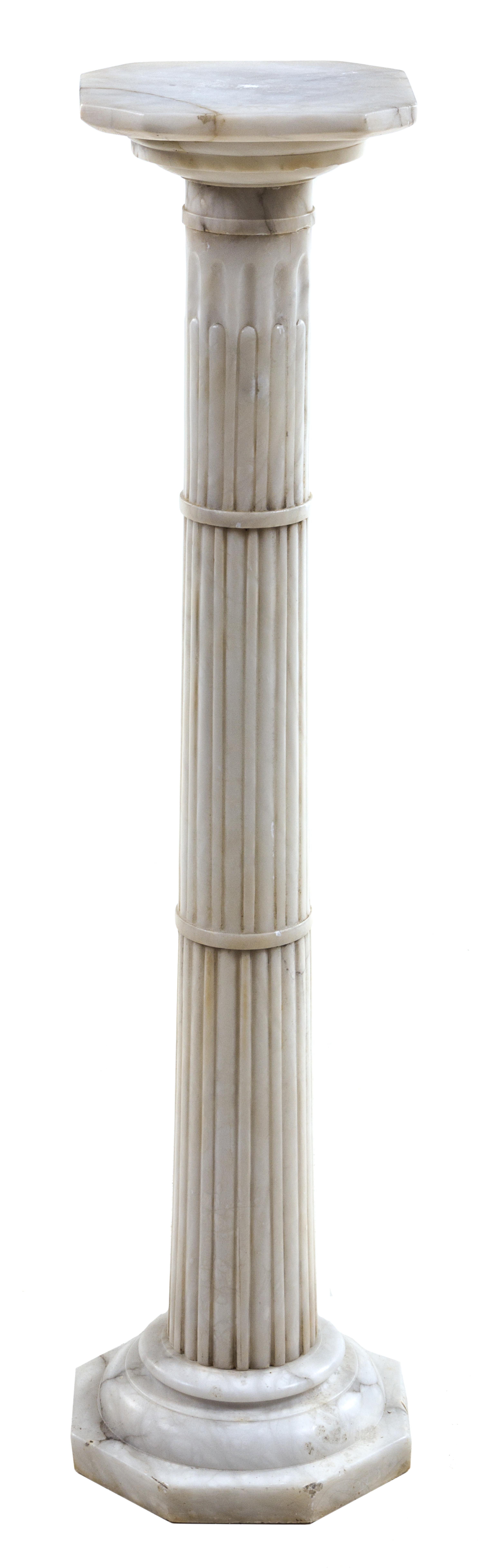 A Continental Gilt Metal Mounted Marble Pedestal Height 39 1/2 inches. — 19TH/20TH CENTURY