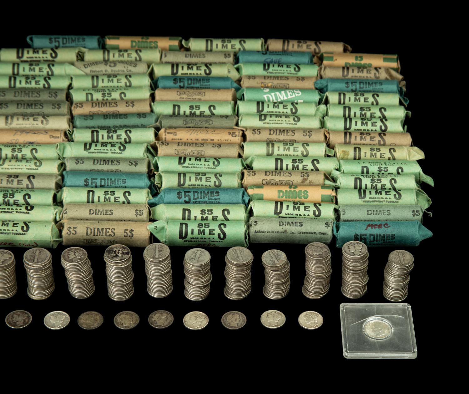 A Large Collection of Pre-1965 10c Coins