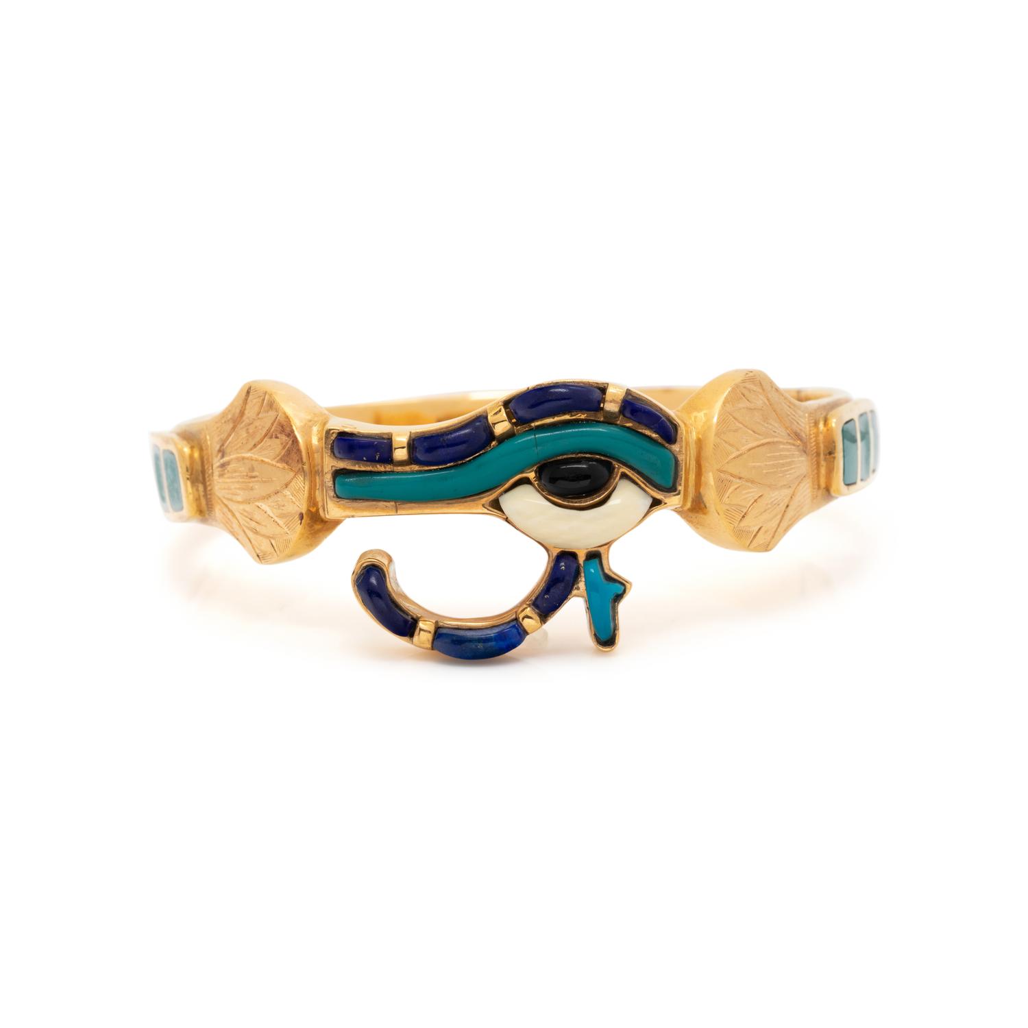 YELLOW GOLD AND MULTIGEM BANGLE BRACELET