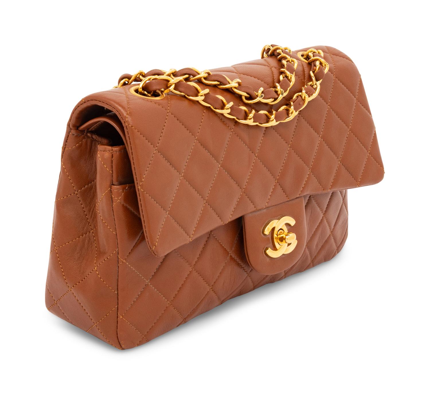 Chanel, Brown Leather Double Flap Bag