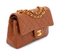 Chanel, Brown Leather Double Flap Bag